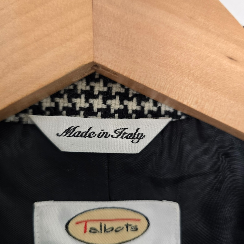 Vintage 90s Talbots Quiet Luxury Italian Wool Houndstooth Blazer Sz 8 Old Money - Picture 7 of 13